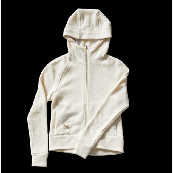 Tracksmith Freya Hoodie merino wool blend full zip sweatshirt cream size XS - Picture 1 of 15